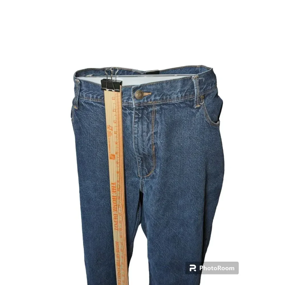 Perry Ellis Baggy Jeans Mens 48x30 Blue Denim Medium Wash Straight Leg Y2K Baggy - Picture 5 of 6